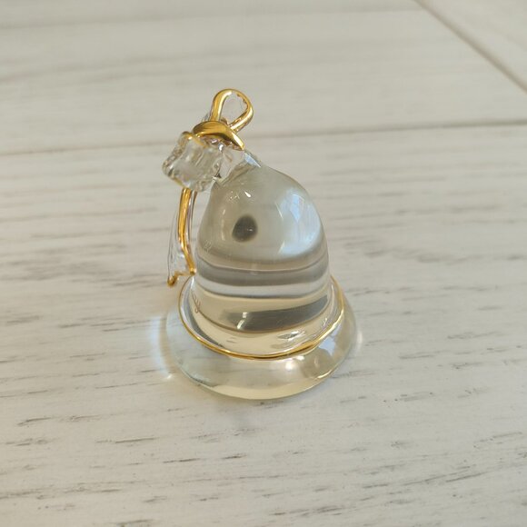 Miniature 25th Anniversary Glass Bell Shaped Figurine With Gold Tone Accents - Picture 4 of 6